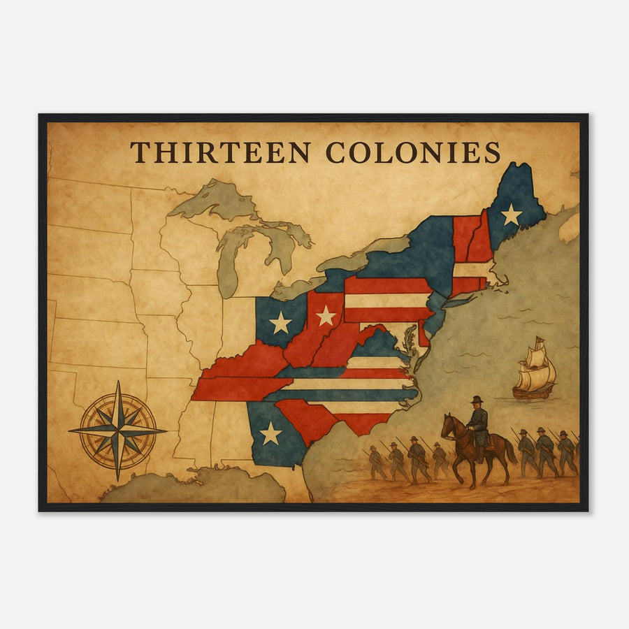 Thirteen Colonies – Canvas Art Print | Canvas of America