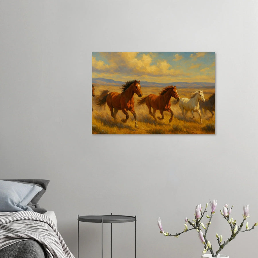 Wild Mustang Race – Canvas Art Print | Canvas of America