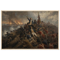 Framed print of the Battle of Bunker Hill, ready to hang.