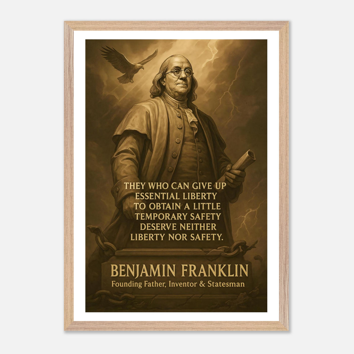 Benjamin Franklin - They Who Can Give up Essential Liberty – Canvas Art Print | Canvas of America
