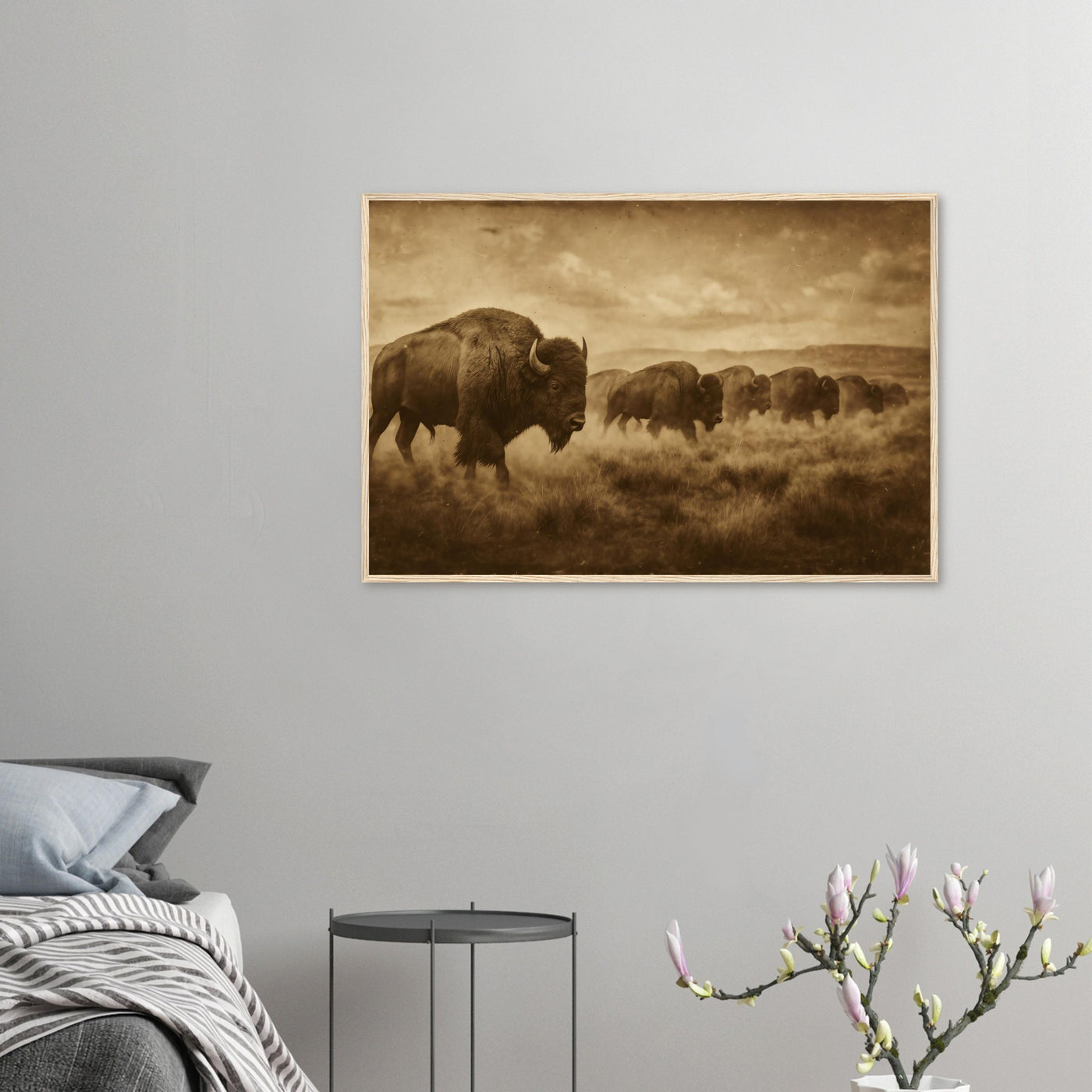 1800s Bison Herd – Canvas Art Print | Canvas of America