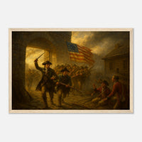 Framed print of the capture of Fort Ticonderoga, ready to hang.