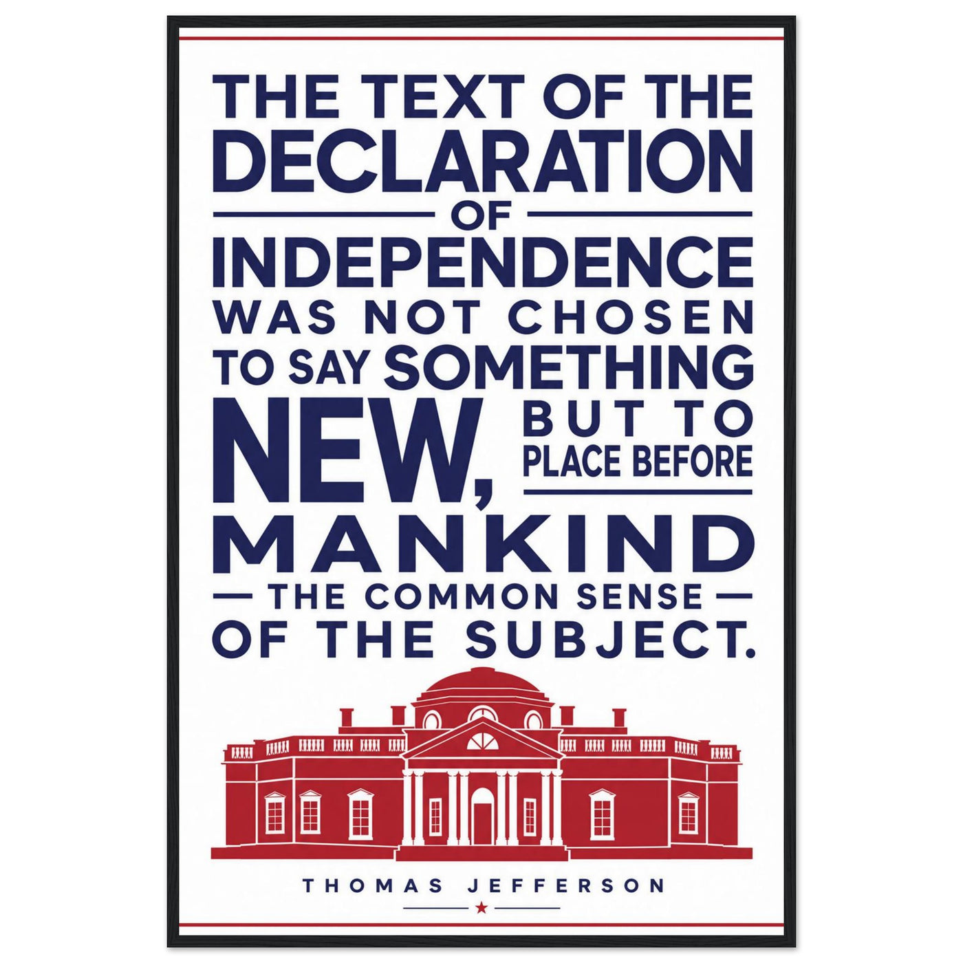 Wooden framed print of the Declaration of Independence text — room view, ready to hang.