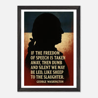 Framed portrait of Washington, commander for freedom, ready to hang.