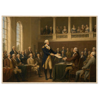 Framed print of Washington resigning his commission, ready to hang.
