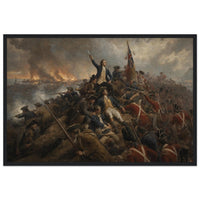 Framed print of the Battle of Bunker Hill, ready to hang.