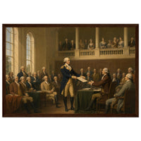 Framed print of Washington resigning his commission, ready to hang.