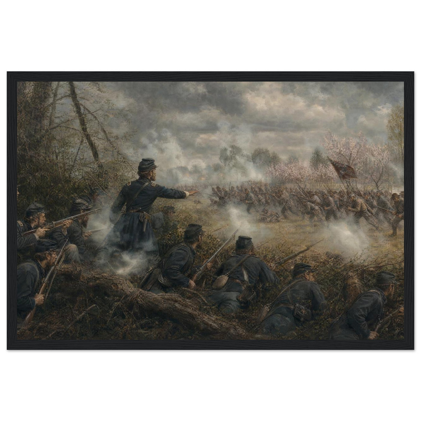 Wooden framed print of the Hornet's Nest at Shiloh — room view, ready to hang.