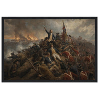 Framed print of the Battle of Bunker Hill, ready to hang.