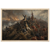 Framed print of the Battle of Bunker Hill, ready to hang.