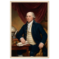 Framed portrait of a Revolutionary-era patriot, ready to hang.