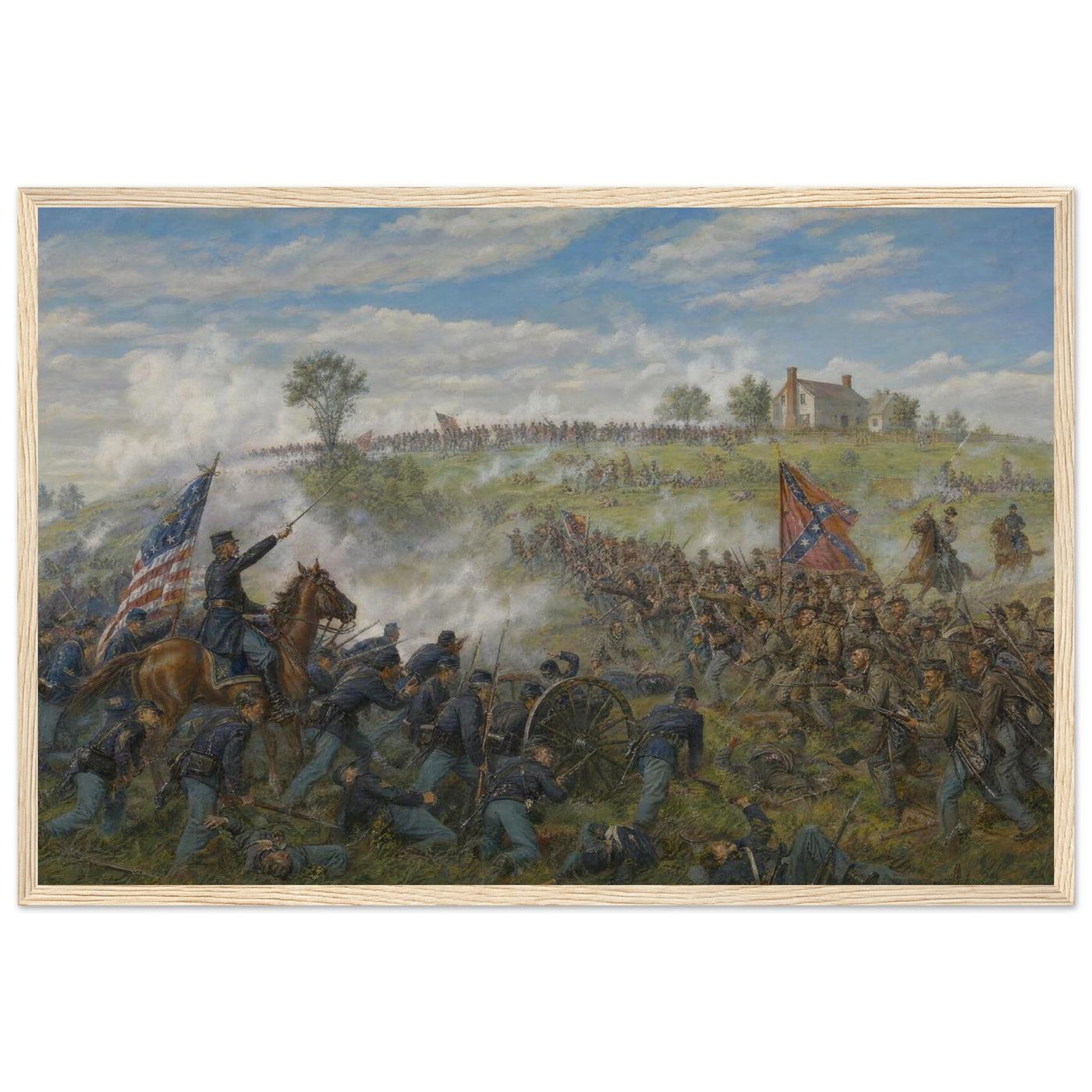 Wooden framed print of the First Battle of Bull Run — room view, ready to hang.