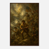 Framed print of the Battle of Kings Mountain, ready to hang.