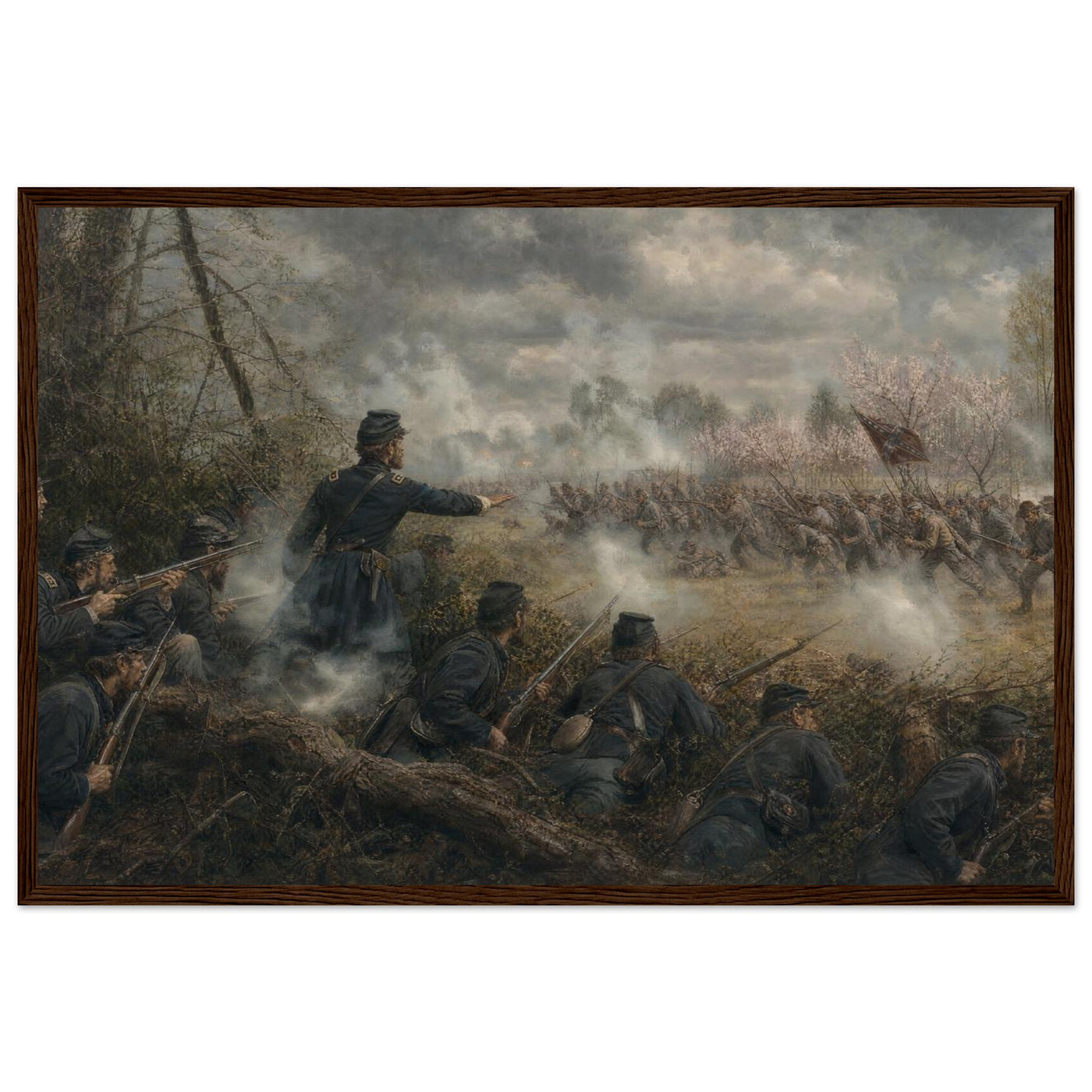 Wooden framed print of the Hornet's Nest at Shiloh — room view, ready to hang.