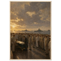 Tokyo Bay, September 1945 — framed fine art print of the surrender signing on USS Missouri, 12x18″ in a natural wood frame