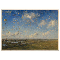 Market Garden, 1944 — framed fine art print of parachutes filling the sky over Holland, 12x18″ in a natural wood frame