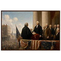 Framed print of Washington's first inauguration, ready to hang.