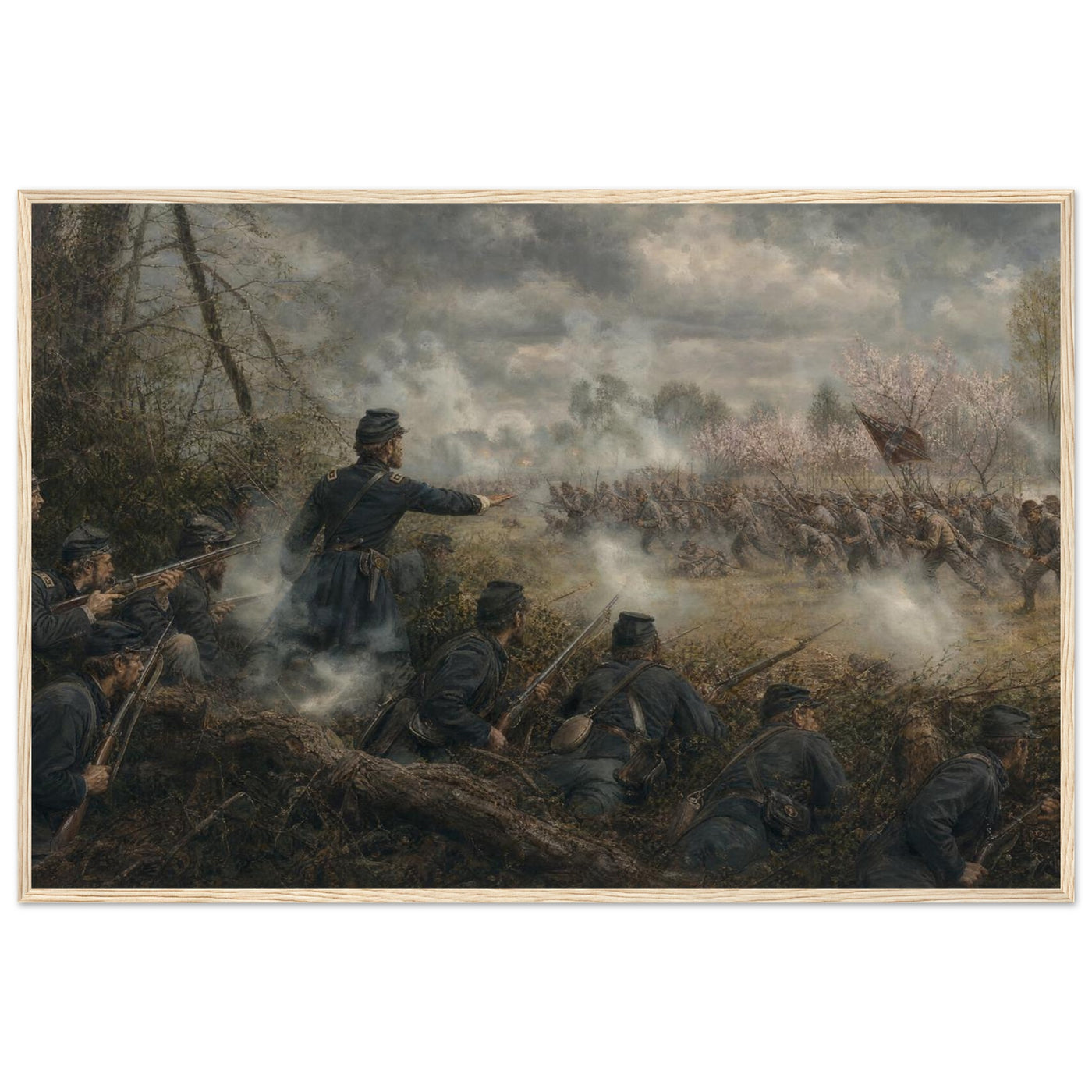 Wooden framed print of the Hornet's Nest at Shiloh — room view, ready to hang.