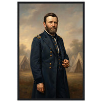 Framed standing portrait of General Ulysses S. Grant, ready to hang.