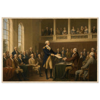 Framed print of Washington resigning his commission, ready to hang.