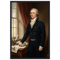 Framed portrait of Alexander Hamilton, ready to hang.