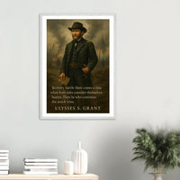 Framed portrait of General Ulysses S. Grant, ready to hang.