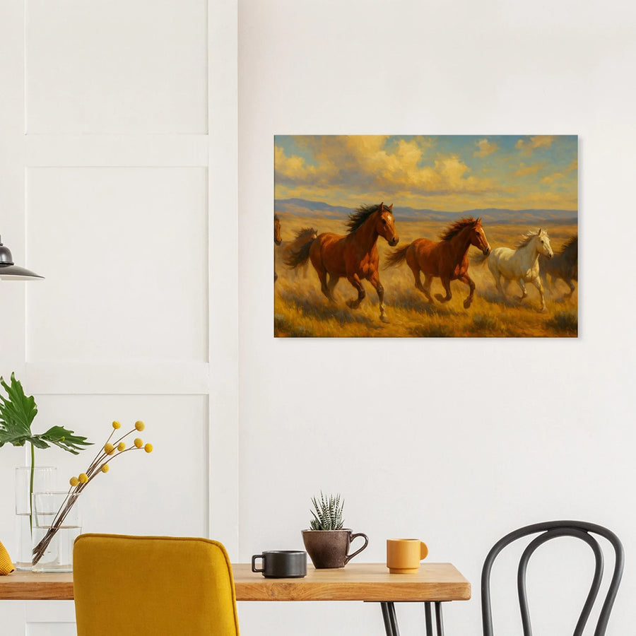 Wild Mustang Race – Canvas Art Print | Canvas of America