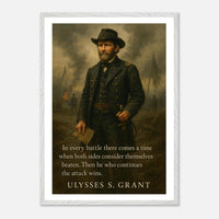 Framed portrait of General Ulysses S. Grant, ready to hang.