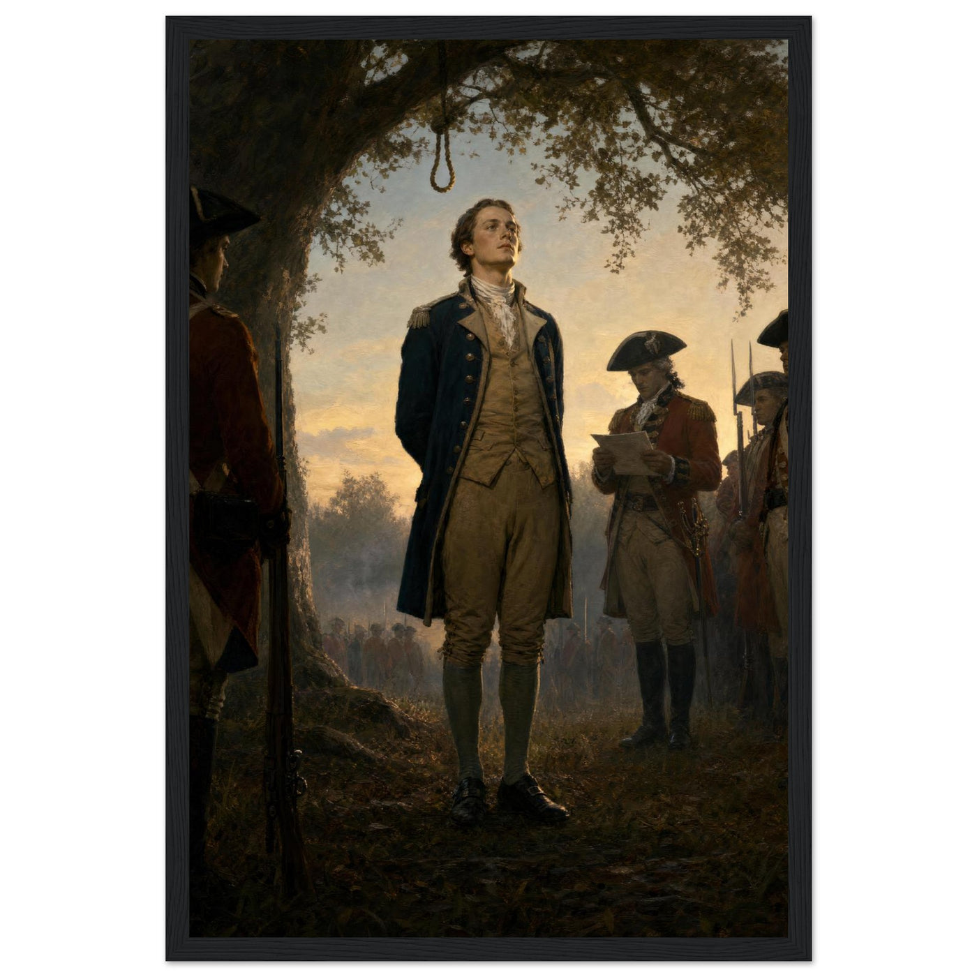 Framed print of a Civil War officer, ready to hang.