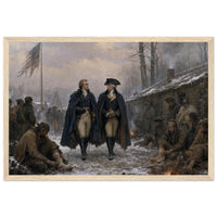 Framed print of Washington in prayer at Valley Forge, ready to hang.