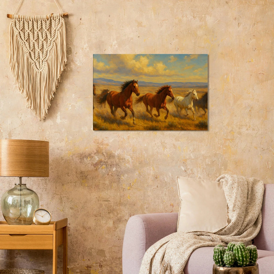 Wild Mustang Race – Canvas Art Print | Canvas of America