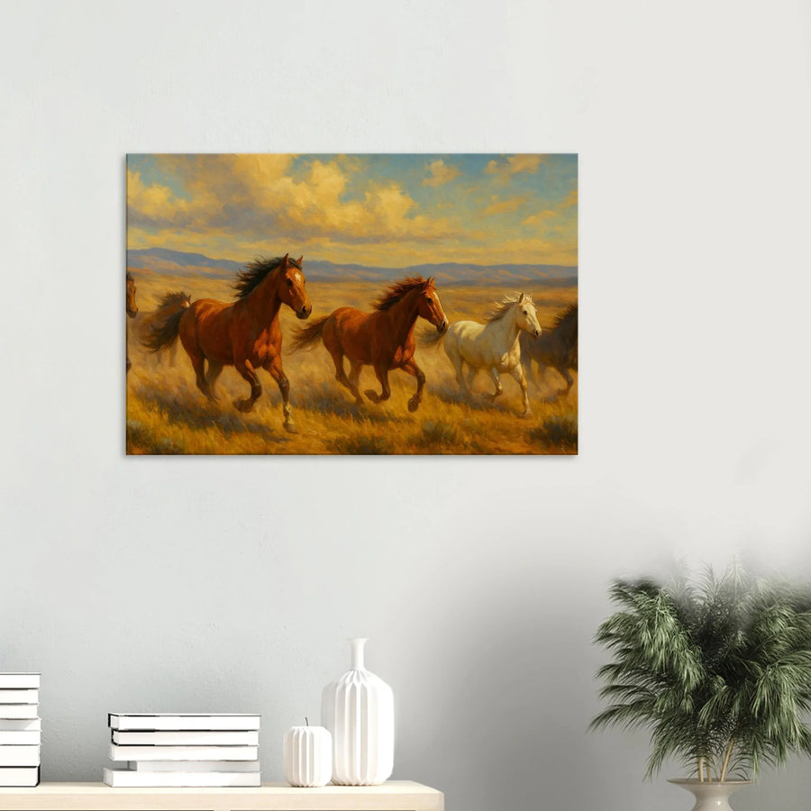Wild Mustang Race – Canvas Art Print | Canvas of America