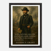 Framed portrait of General Ulysses S. Grant, ready to hang.