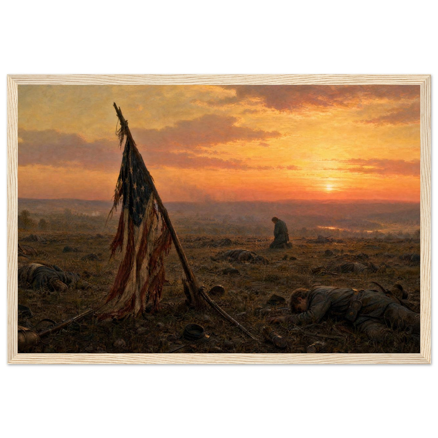 Battlefield at Dusk — Wood frame