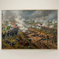 Framed print of the Battle of Antietam, ready to hang.