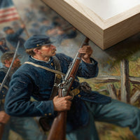 Framed print of the Battle of Antietam, ready to hang.