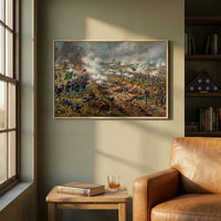 Framed print of the Battle of Antietam, ready to hang.