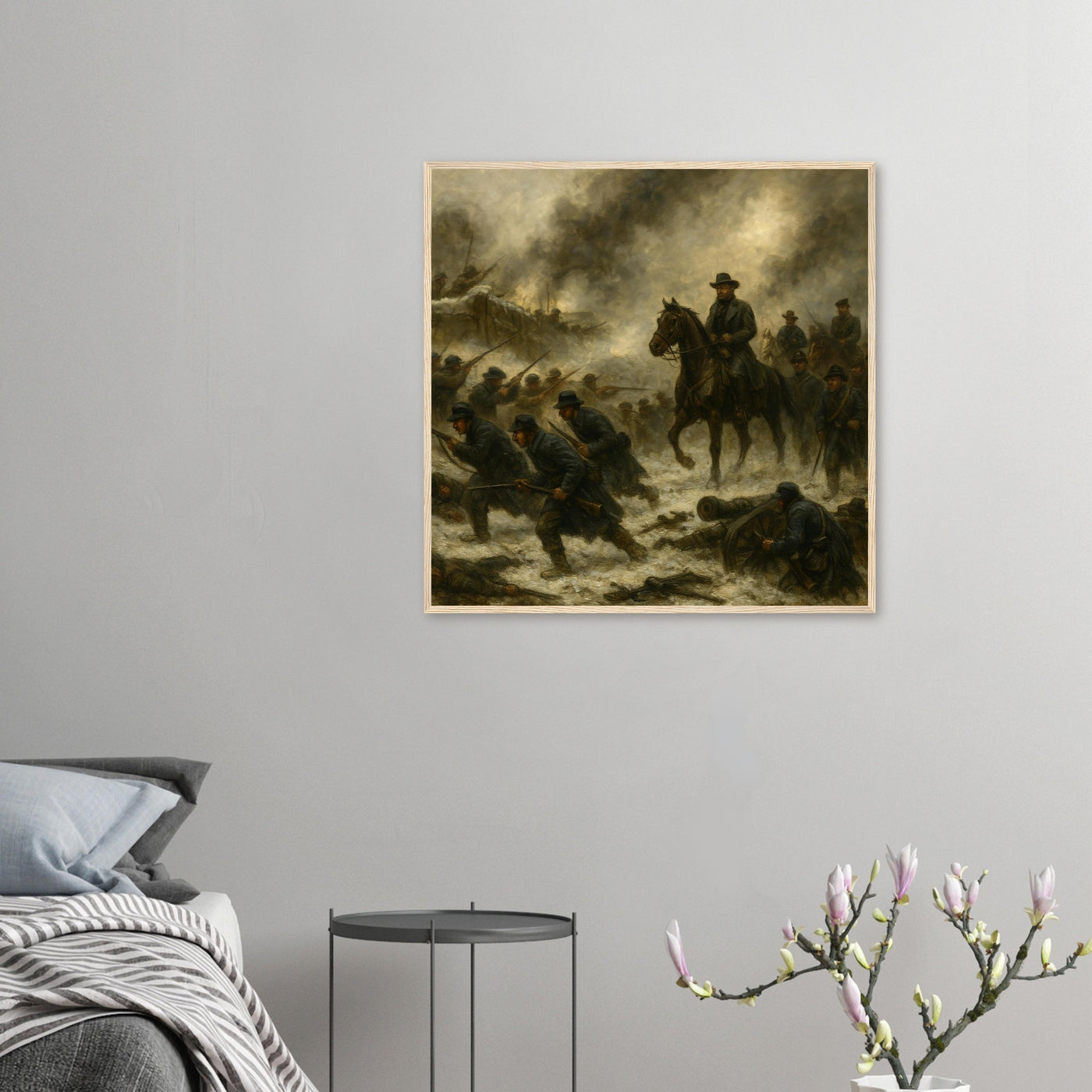 Framed print of the Battle of Fort Donelson, ready to hang.