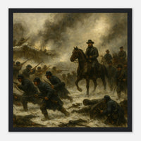 Framed print of the Battle of Fort Donelson, ready to hang.