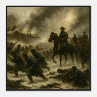 Framed print of the Battle of Fort Donelson, ready to hang.