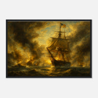 Framed print of the Battle of Mobile Bay, ready to hang.