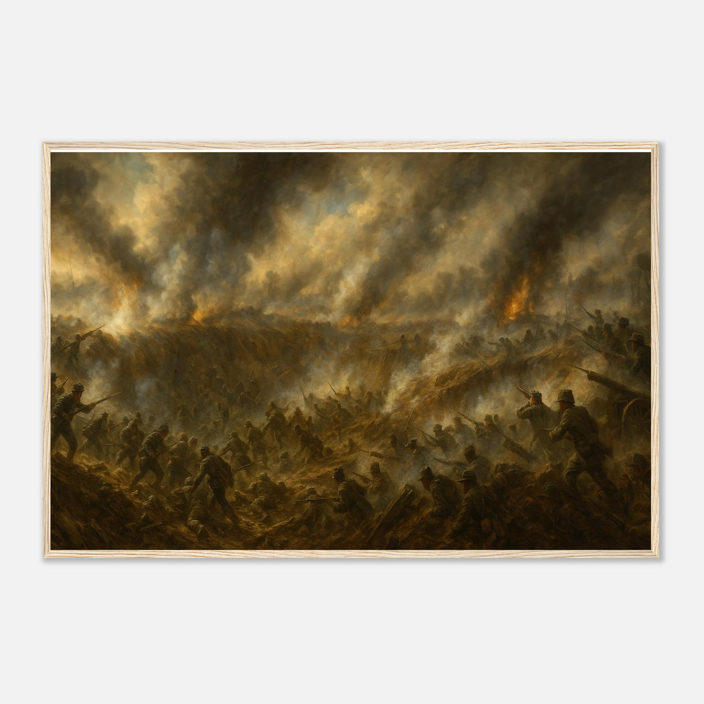 Framed print of the Battle of the Crater at Petersburg, ready to hang.