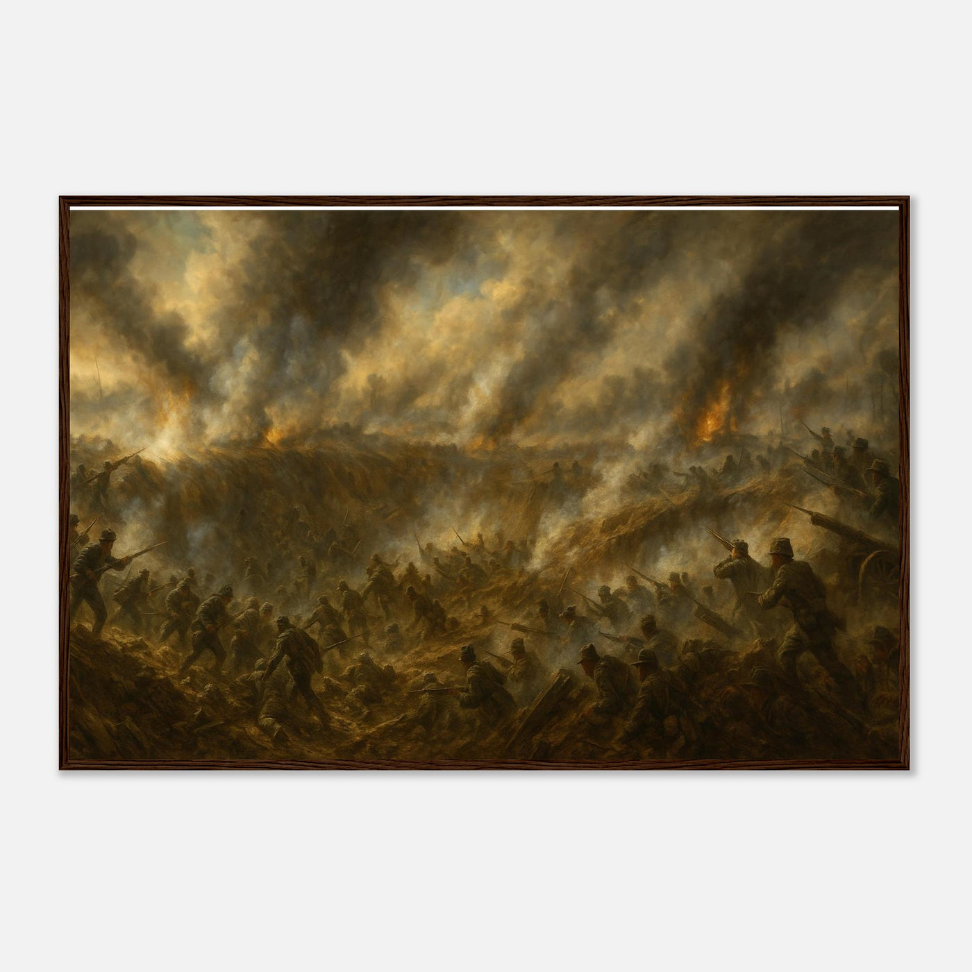 Framed print of the Battle of the Crater at Petersburg, ready to hang.