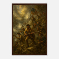 Framed print of the Battle of Kings Mountain, ready to hang.