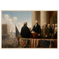 Framed print of Washington's first inauguration, ready to hang.