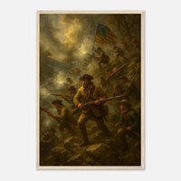 Framed print of the Battle of Kings Mountain, ready to hang.