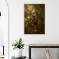Framed print of the Battle of Kings Mountain, ready to hang.