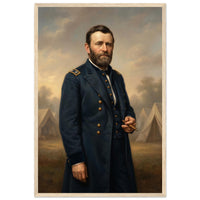 Framed standing portrait of General Ulysses S. Grant, ready to hang.