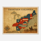 Thirteen Colonies – Canvas Art Print | Canvas of America