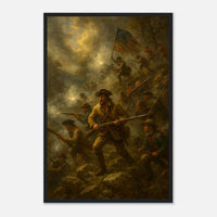Framed print of the Battle of Kings Mountain, ready to hang.
